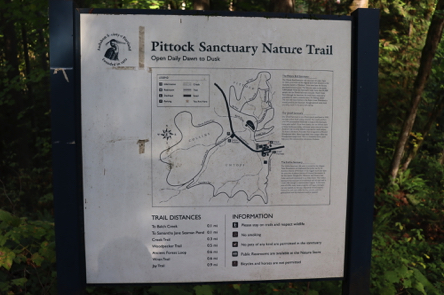 Pittock Sanctuary Nature Trail map  at trailhead near the Nature & Interpretive Center